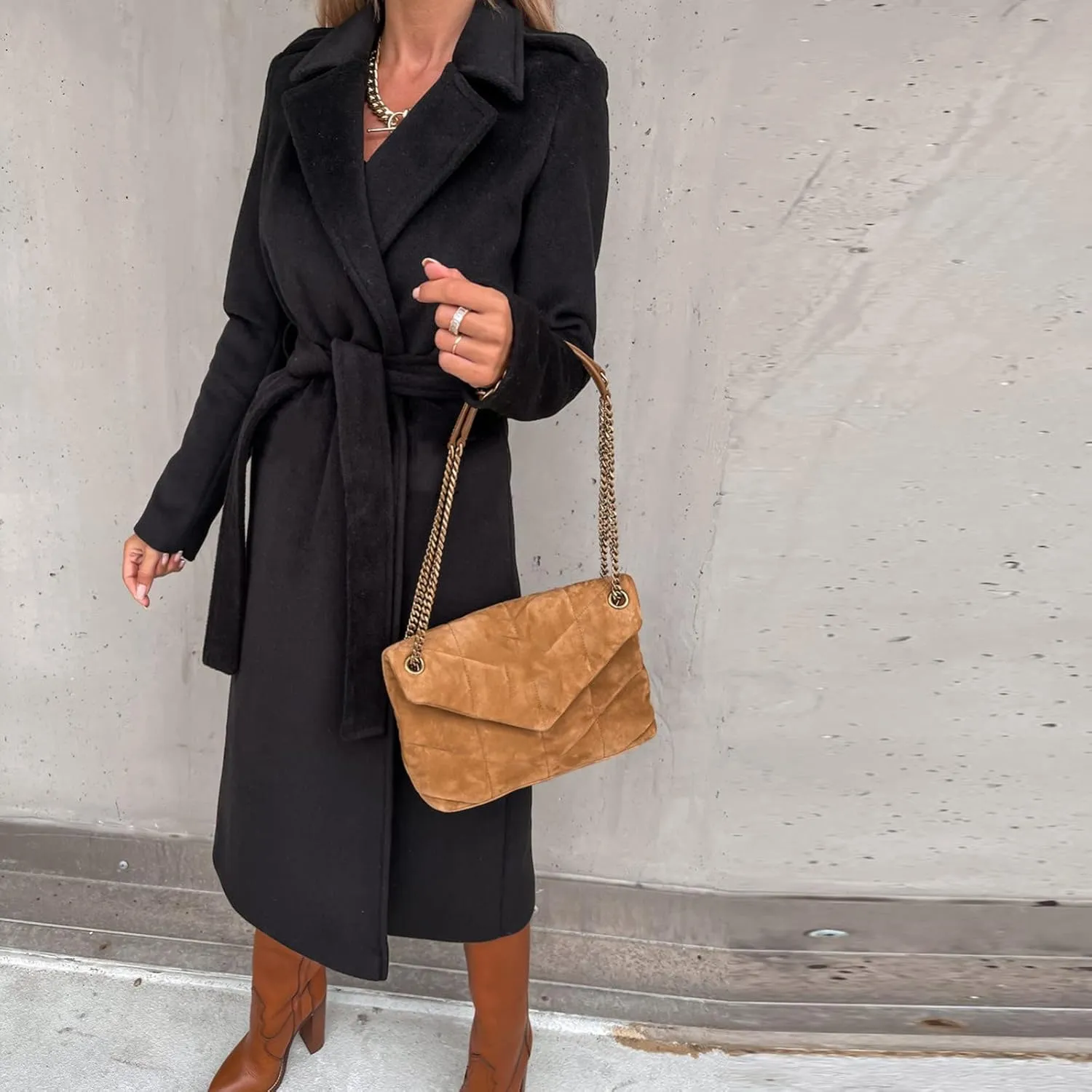 2024 Fashion Fall Winter Coats for Women Classic Trench Coat Ladies Slim Solid Long Jacket Lightweight Windbreaker