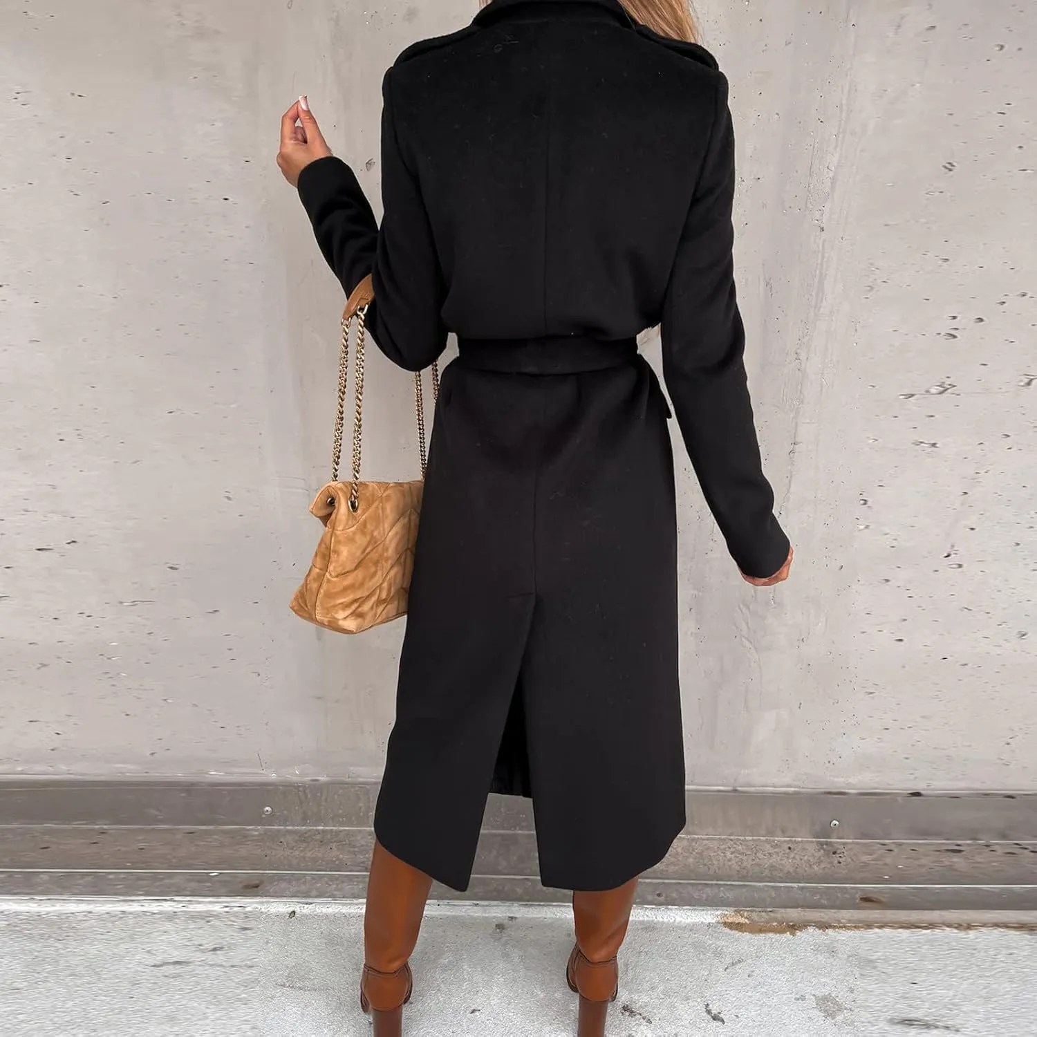 2024 Fashion Fall Winter Coats for Women Classic Trench Coat Ladies Slim Solid Long Jacket Lightweight Windbreaker