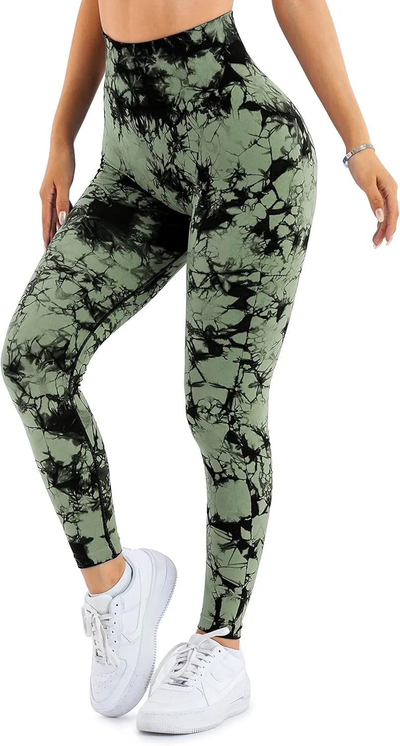 A AGROSTE Women Seamless Workout Leggings with Pockets Scrunch Butt Lifting Gym Leggings High Waisted Yoga Pants