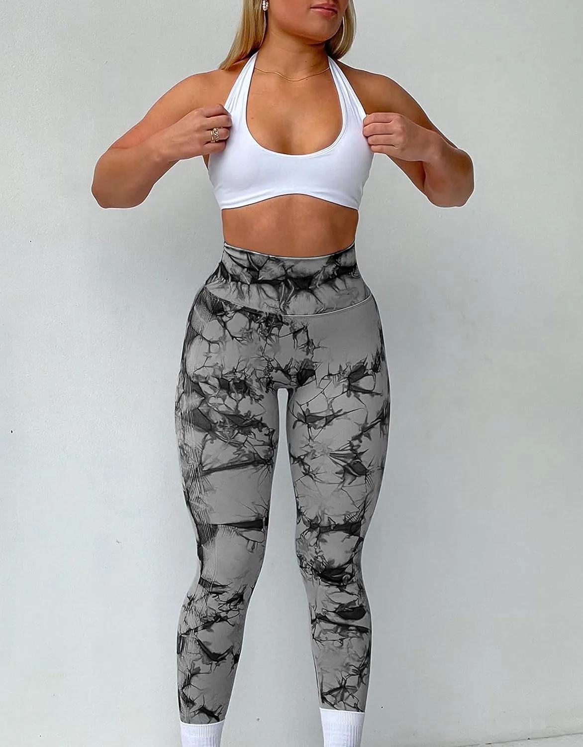 A AGROSTE Workout Leggings for Women Seamless Scrunch Butt Lifting Leggings Booty High Waisted Yoga Pants Comfort Tights
