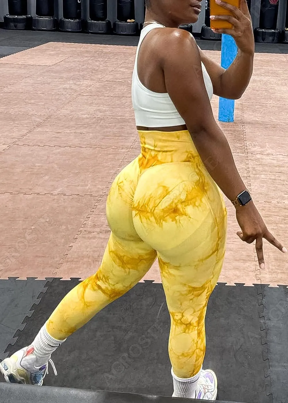 A AGROSTE Workout Leggings for Women Seamless Scrunch Butt Lifting Leggings Booty High Waisted Yoga Pants Comfort Tights