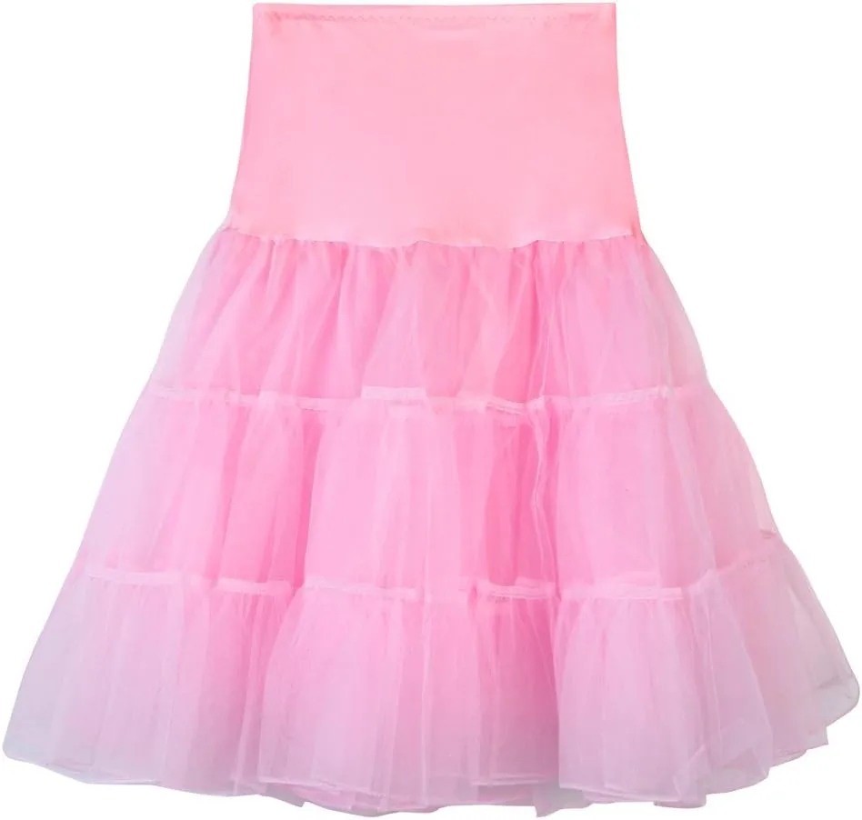 Adult Tutus Skirts for Women 3 Layered Tutu Skirt for Halloween Costume High Waist Pleated Short Skirt Dancing (Pink, M)