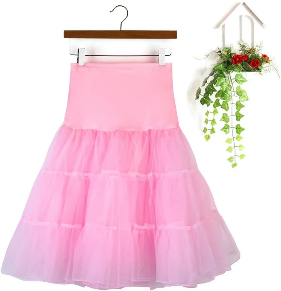 Adult Tutus Skirts for Women 3 Layered Tutu Skirt for Halloween Costume High Waist Pleated Short Skirt Dancing (Pink, M)