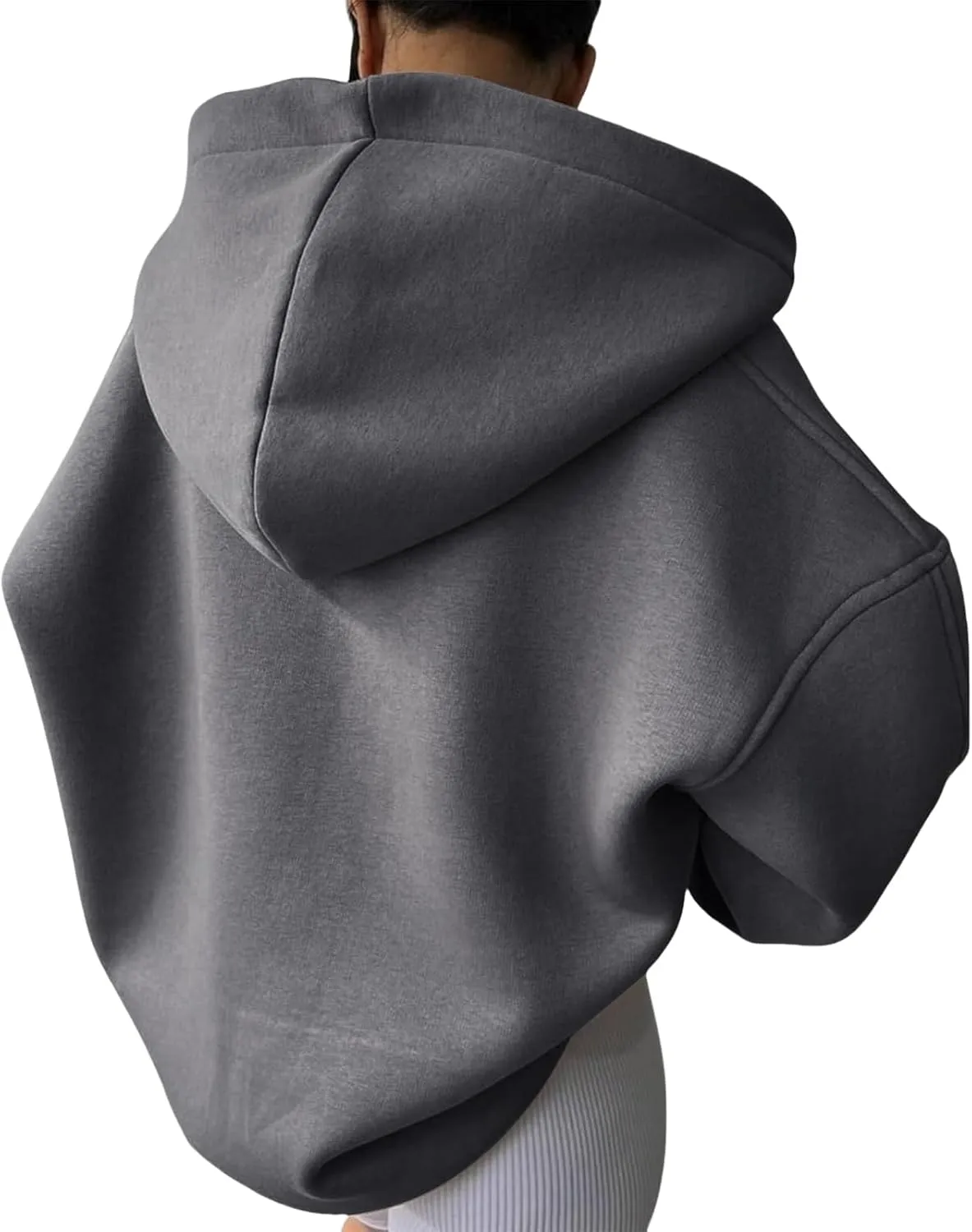 Aesthetic Hoodies for Women Hooded Long Sleeve Pullover Oversized Sweatshirts Casual V Neck Tops