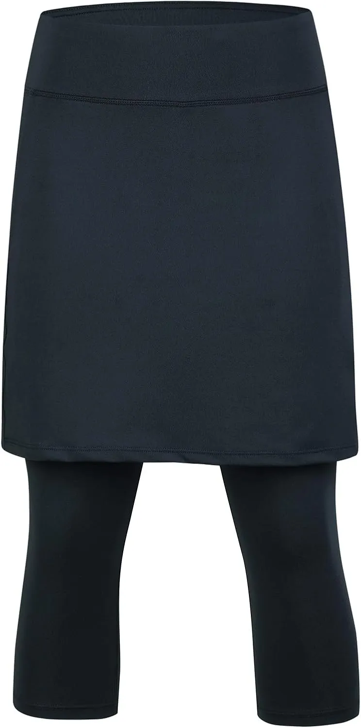 ANIVIVO Skirted Leggings for Women, Athletic Swim Tennis Skirt Above Knee Length with Leggings Active Skirt Capris Pockets