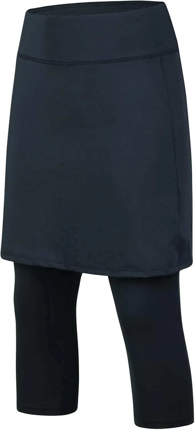 ANIVIVO Skirted Leggings for Women, Athletic Swim Tennis Skirt Above Knee Length with Leggings Active Skirt Capris Pockets