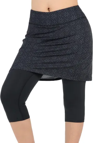 ANIVIVO Skirted Leggings for Women, Athletic Swim Tennis Skirt Above Knee Length with Leggings Active Skirt Capris Pockets