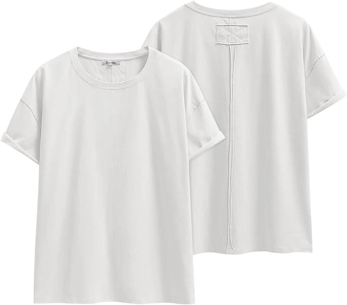 ANRABESS Womens Tops Oversized T Shirts Loose Fit Short Sleeve Crewneck Summer Casual 2025 Trendy Boxy Tee Blouse