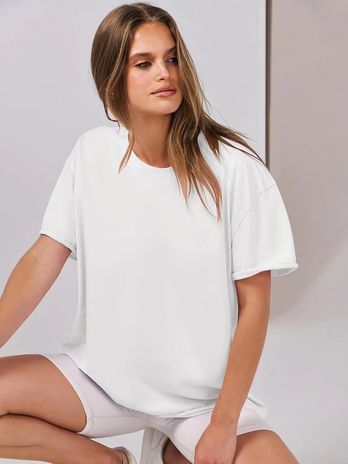ANRABESS Womens Tops Oversized T Shirts Loose Fit Short Sleeve Crewneck Summer Casual 2025 Trendy Boxy Tee Blouse