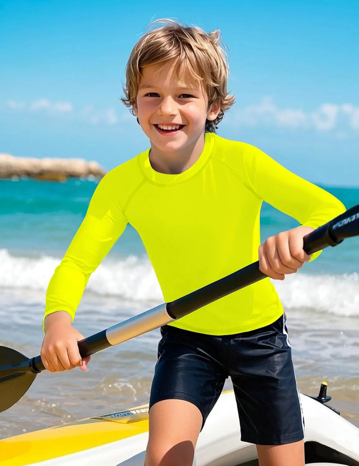 Auranso Boys Rash Guard Swim Shirt UPF 50  Long Sleeve Sun Protection Quick Dry Shirt
