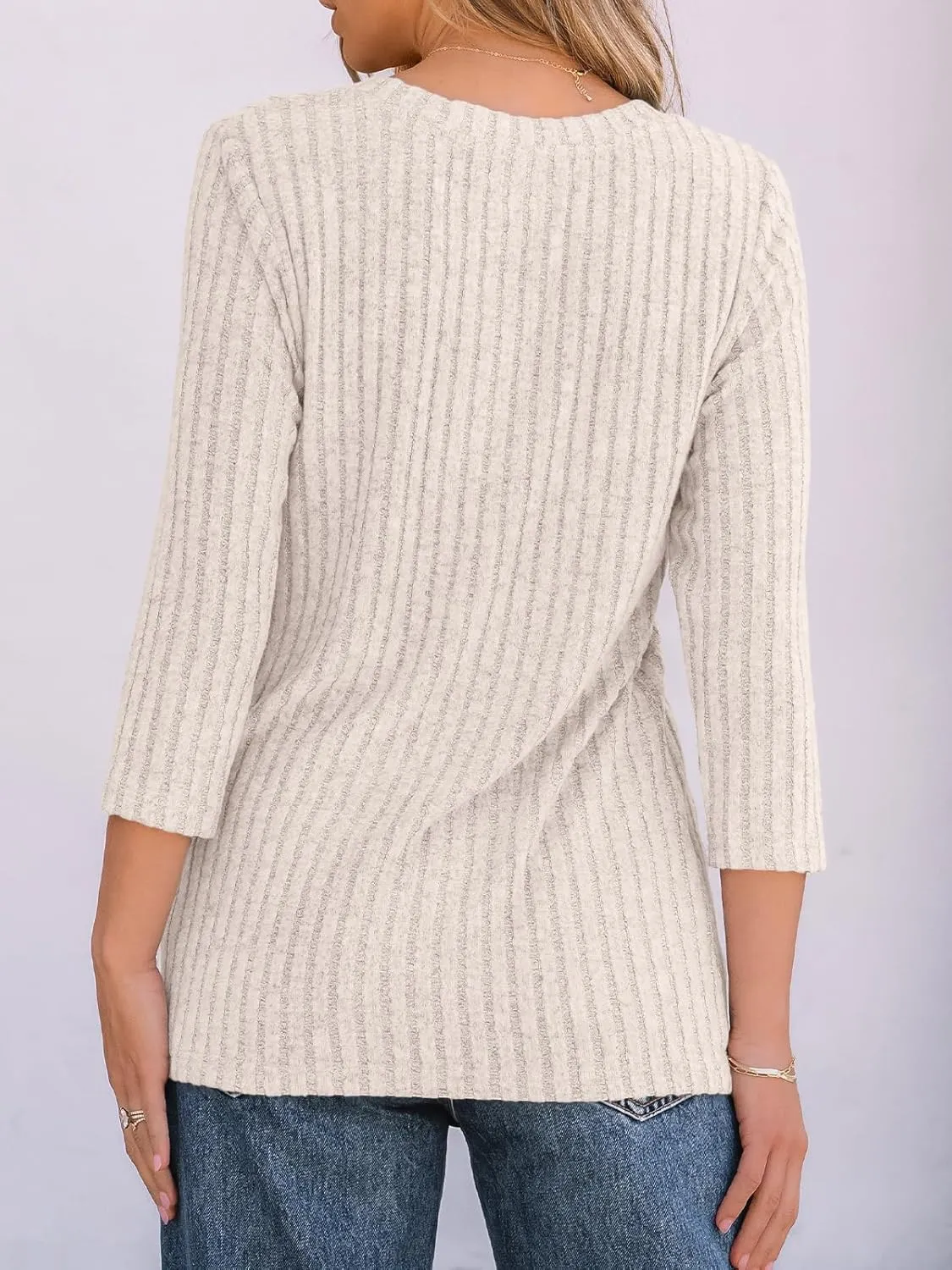 AUTOMET Womens 3/4 Length Sleeve Tops Sweaters Casual Dressy T Shirts Business Work Tunic Top Summer Trendy Blouse 2025