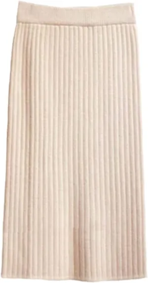 Autumn Winter Knit Pencil Skirt Women High Waist Elastic Skirts Sexy Knited Split Midi Skirt