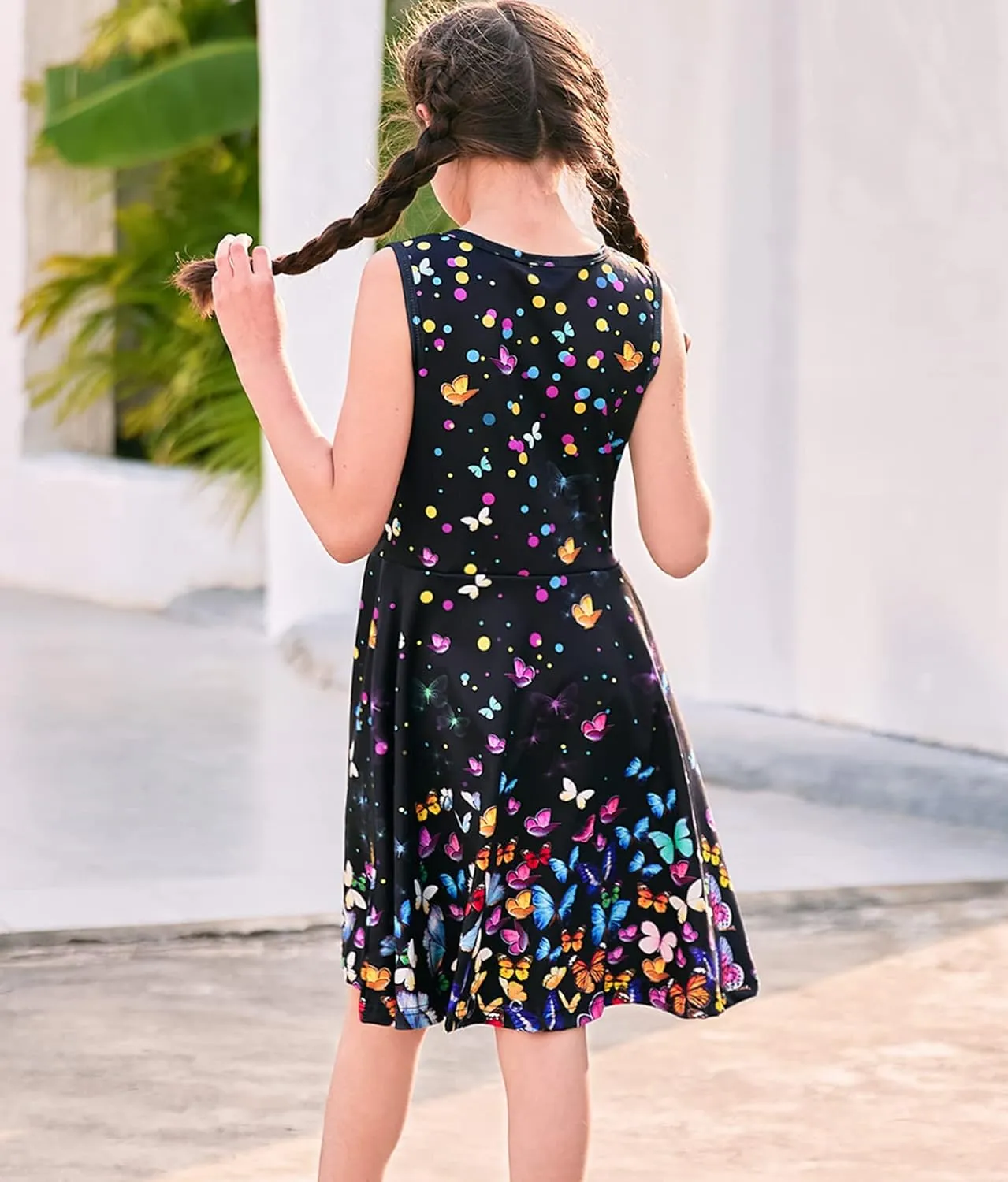 BFUSTYLE Girls Dress Sleeveless Casual Floral Sundress for Girl 4-15 Years