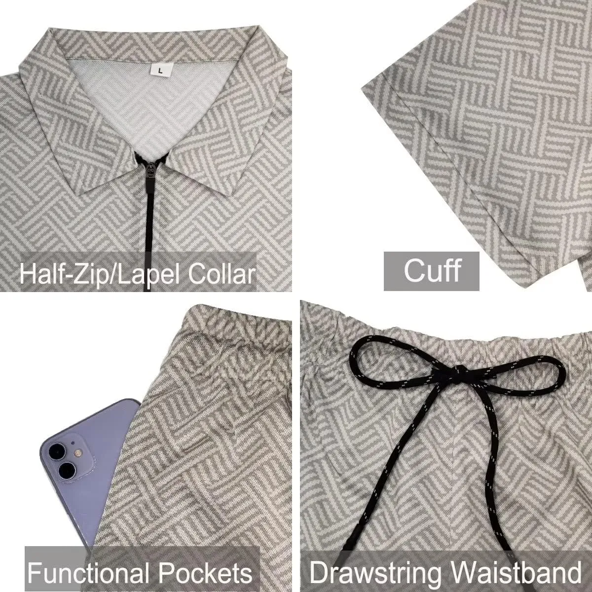 BIRW Men‘s Track Suits 2 Piece Summer Short Sets Outfits Fashion Polo Shirt Casual Short Sleeve and Shorts set