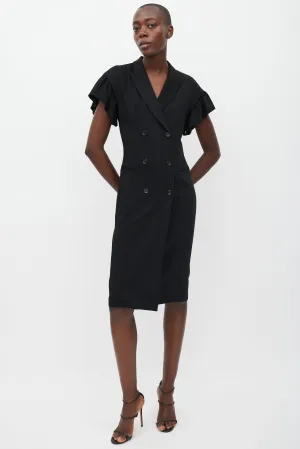 Black Ruffled Sleeve Dress