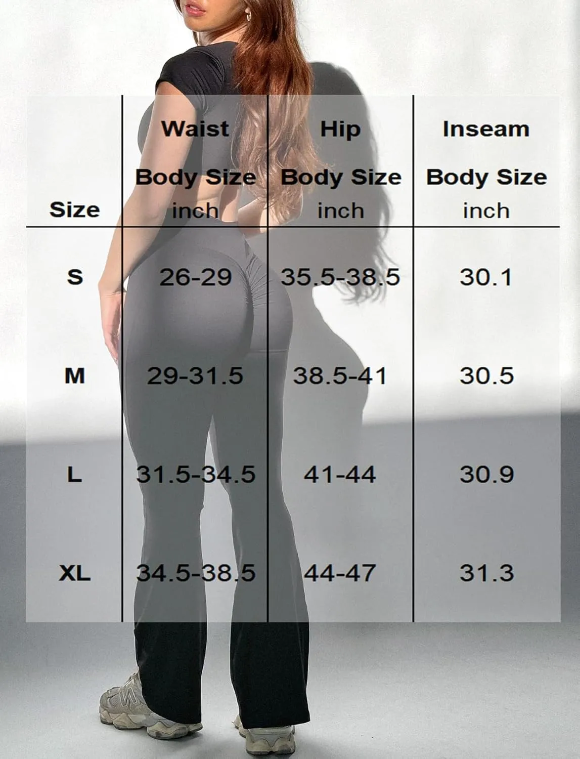 Bootcut Flare Leggings for Women Tummy Control High Waist Crossover Scrunch Butt Leggings Wide Leg Yoga Pants Black