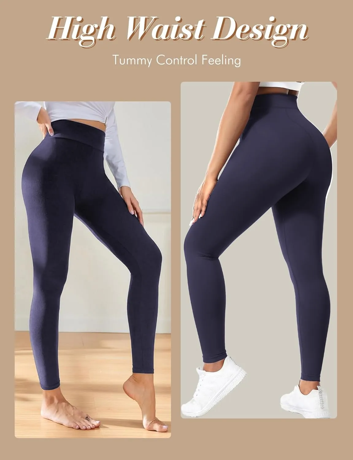 Buauty Black Cotton Leggings for Women,Womens Workout Leggings Control Tights for Women Running Pants & Plus Size