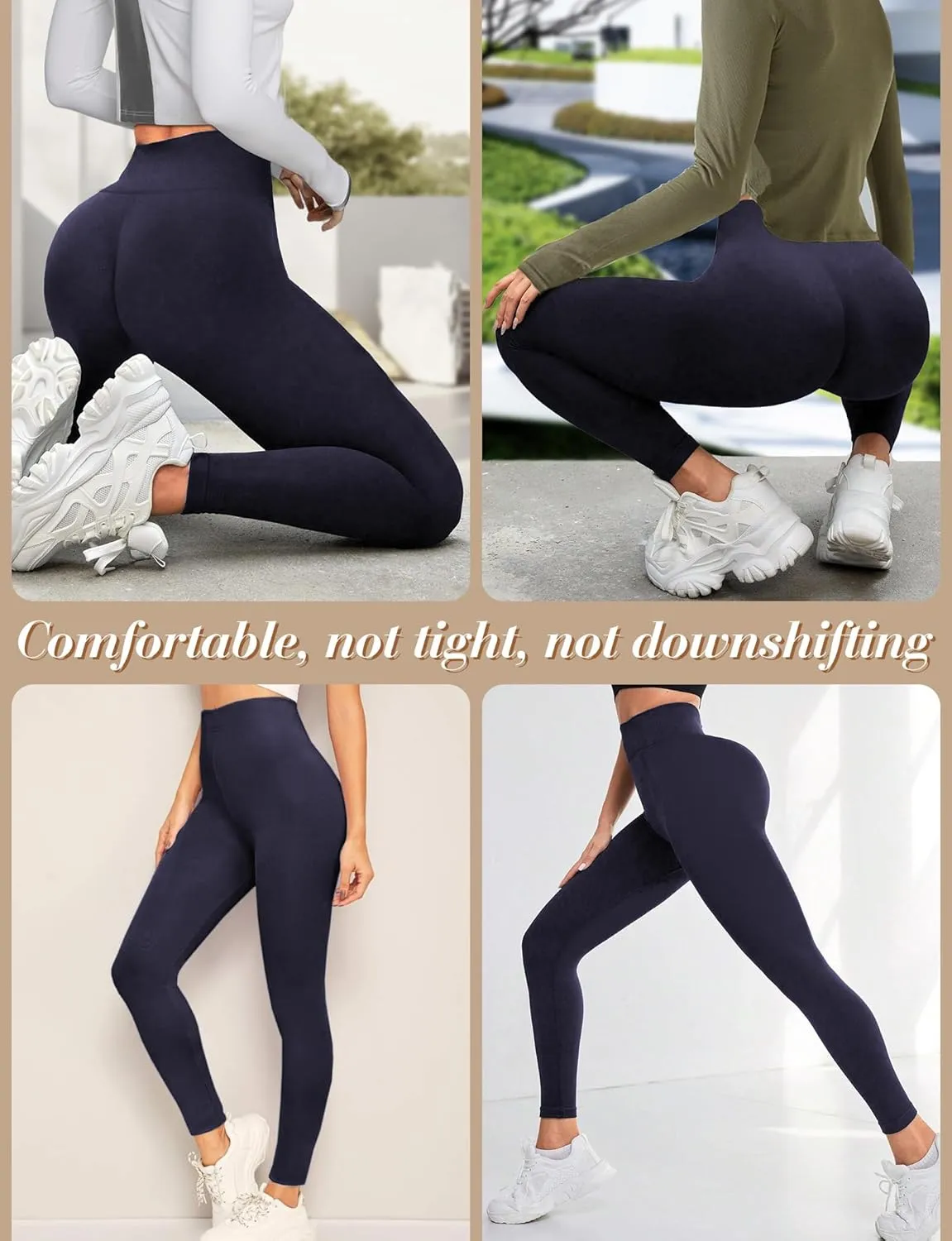Buauty Black Cotton Leggings for Women,Womens Workout Leggings Control Tights for Women Running Pants & Plus Size