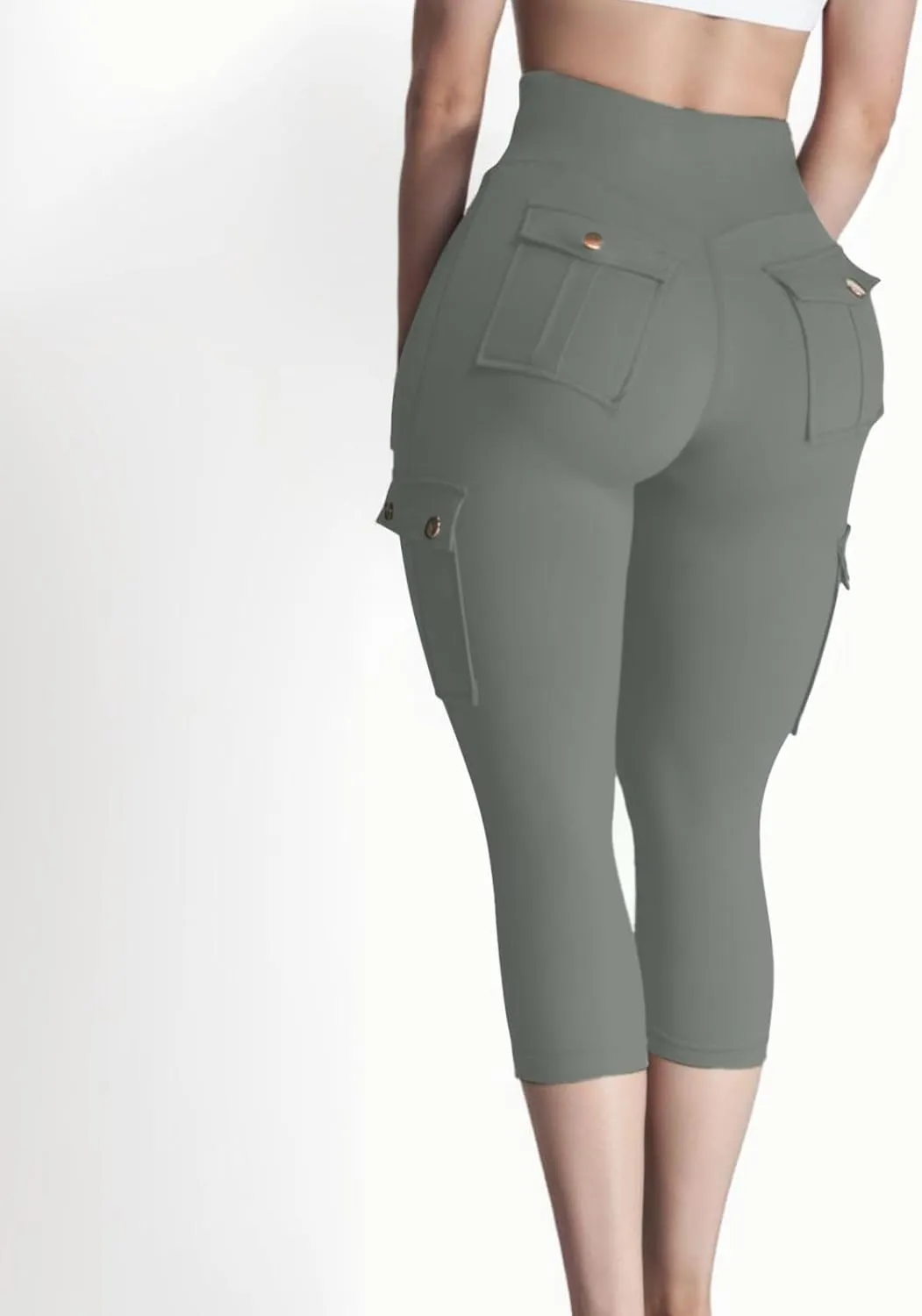Butt Lifting Capri Leggings for Women Tummy Control with Pockets Cargo Leggings Womens Capris Summer Cargo Capris