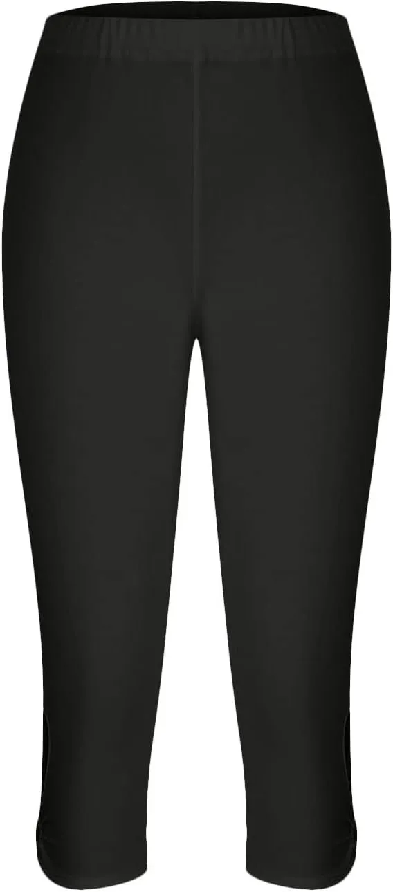 Capri Leggings for Women Tummy Control High Waisted Leggings Summer Yoga Cropped Pants Plus Size Athletic Capris