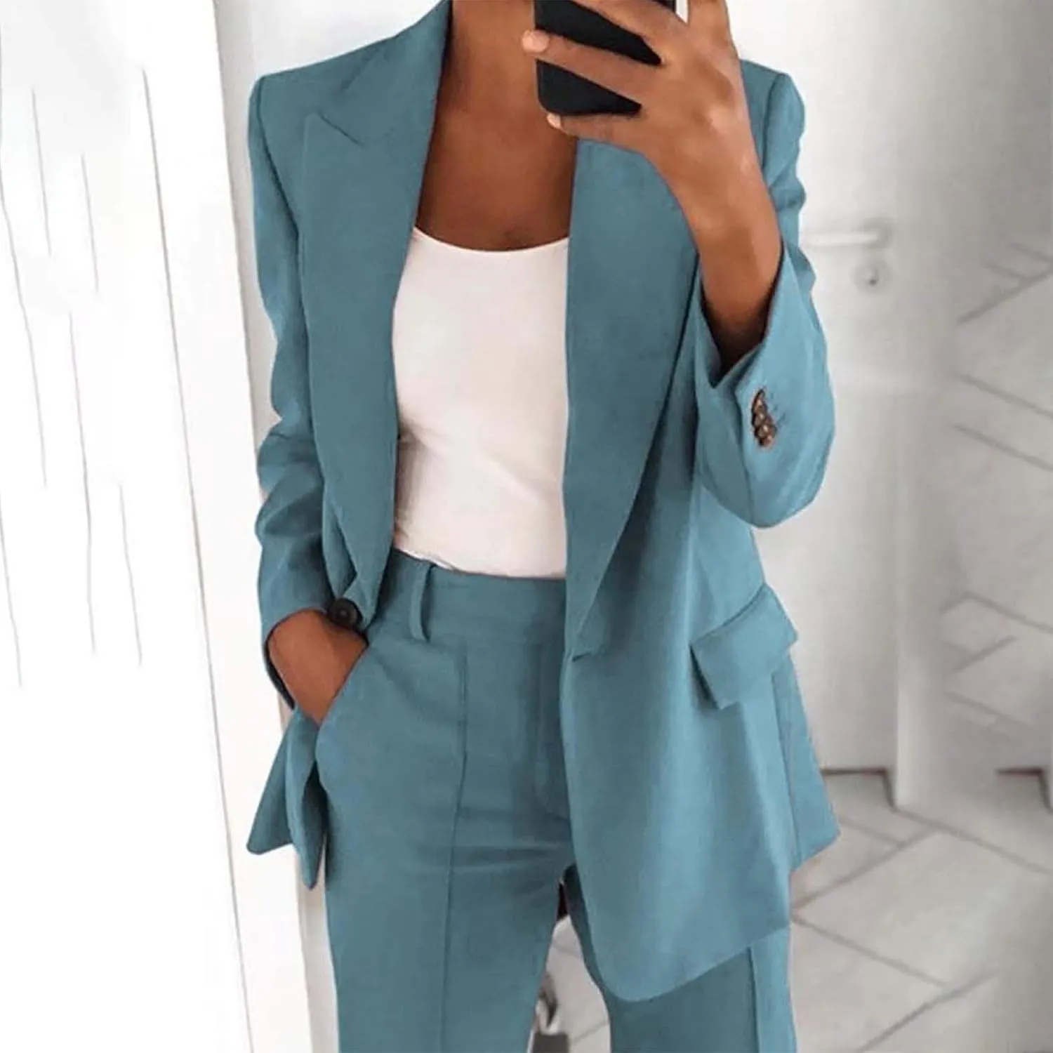 Casual Blazers Long Sleeve Open Front Work Office Stretchy Suit Jackets Cardigans Coats Plus Size