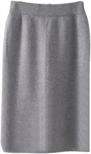 Casual Long Bodycon Thick Sweater Midi Skirt, Autumn Winter Split Back Warm Mid-Length Slim Knit Skirt