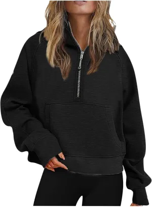 Ceboyel Oversized Sweatshirt for Women Long Sleeve Pullover Tops 1/4 Zip Up Hoodie Y2k Trendy Fall Clothing 2023