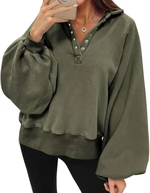 Ceboyel Oversized Sweatshirts for Women Lantern Sleeve Pullover Loose Fit Trendy Hoodies Trending Winter Outfits Clothes 2023