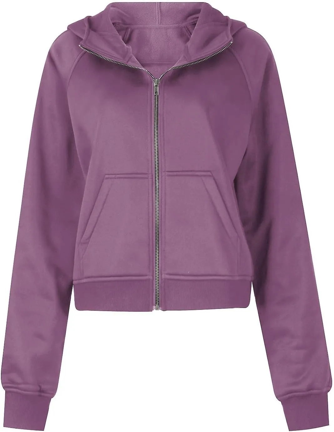 Ceboyel Women Full Zip Up Cropped Hoodie Oversized Sweatshirt Trendy Y2K Fleece Jackets Fall Winter Outfits Clothes 2023