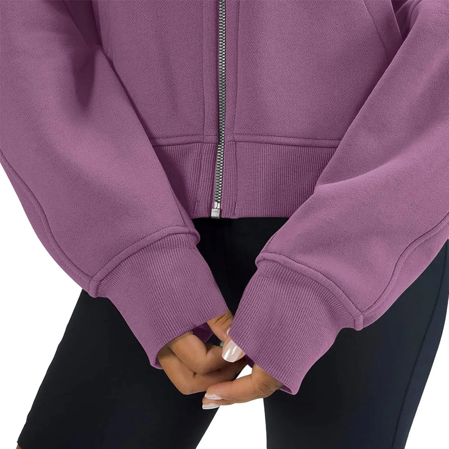 Ceboyel Women Full Zip Up Cropped Hoodie Oversized Sweatshirt Trendy Y2K Fleece Jackets Fall Winter Outfits Clothes 2023