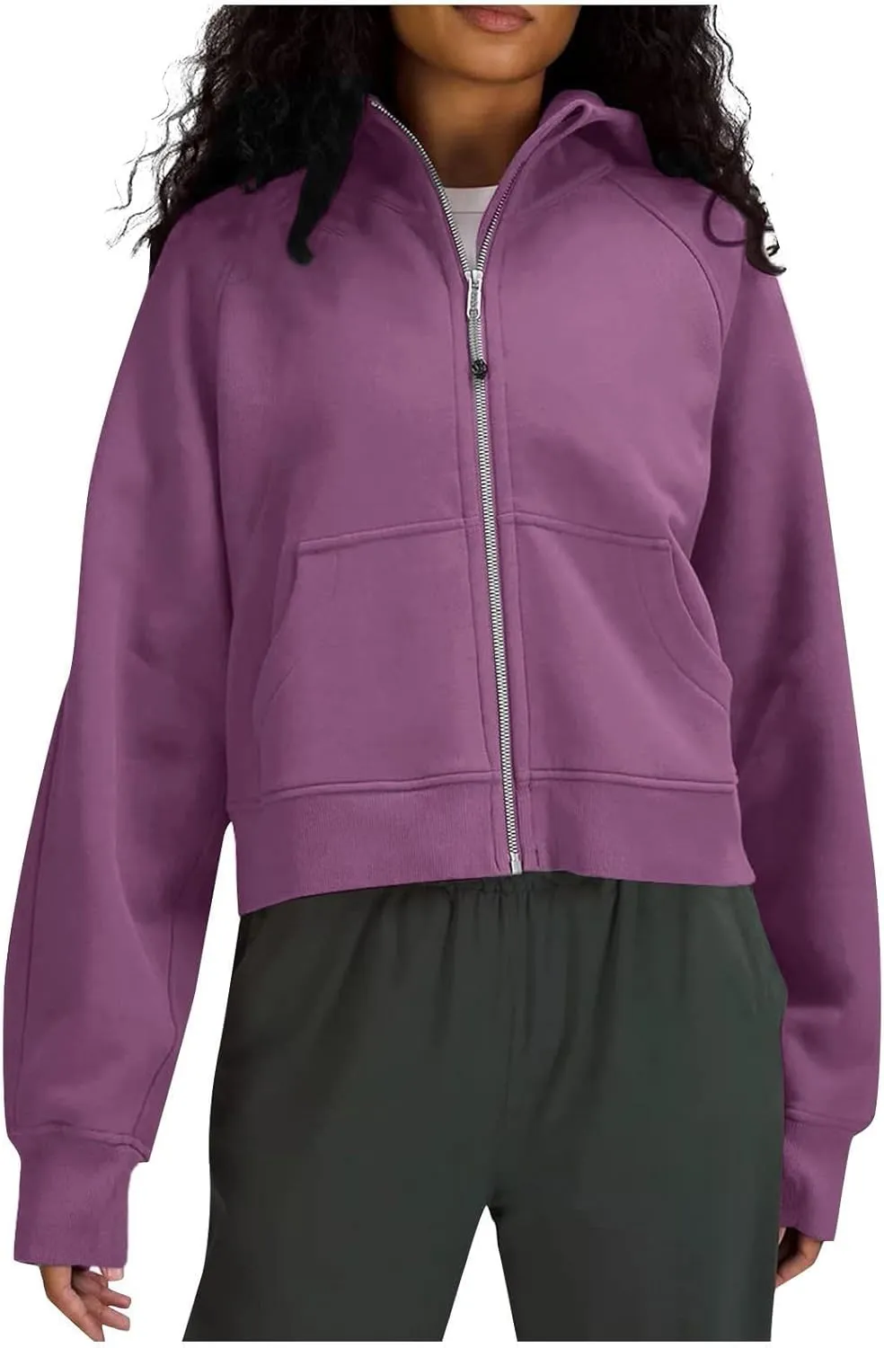 Ceboyel Women Full Zip Up Cropped Hoodie Oversized Sweatshirt Trendy Y2K Fleece Jackets Fall Winter Outfits Clothes 2023