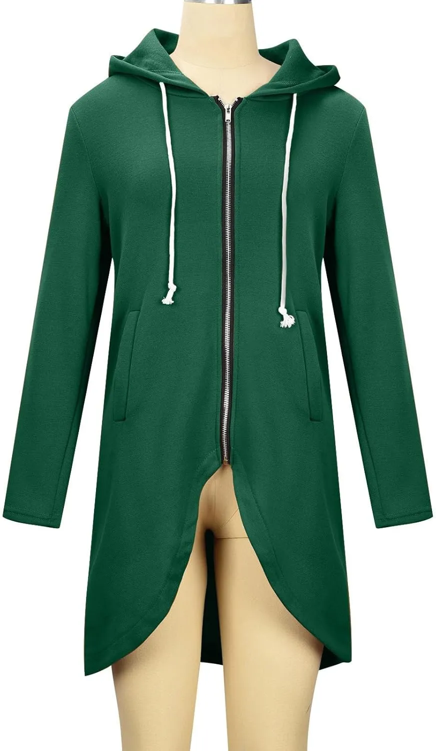 Ceboyel Women Zip Up Hoodies Zipper Long Hooded Jackets Solid Casual Tunic Sweatshirt Trendy Winter Outfits Clothes 2023