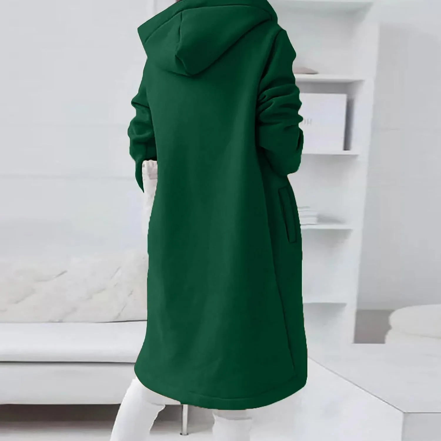 Ceboyel Women Zip Up Hoodies Zipper Long Hooded Jackets Solid Casual Tunic Sweatshirt Trendy Winter Outfits Clothes 2023