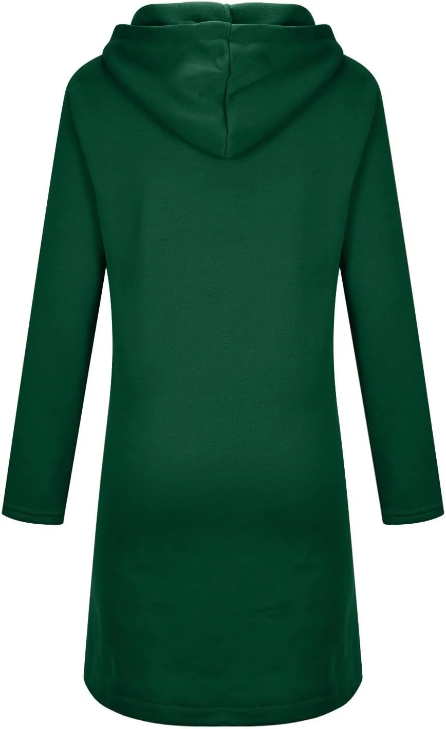 Ceboyel Women Zip Up Hoodies Zipper Long Hooded Jackets Solid Casual Tunic Sweatshirt Trendy Winter Outfits Clothes 2023