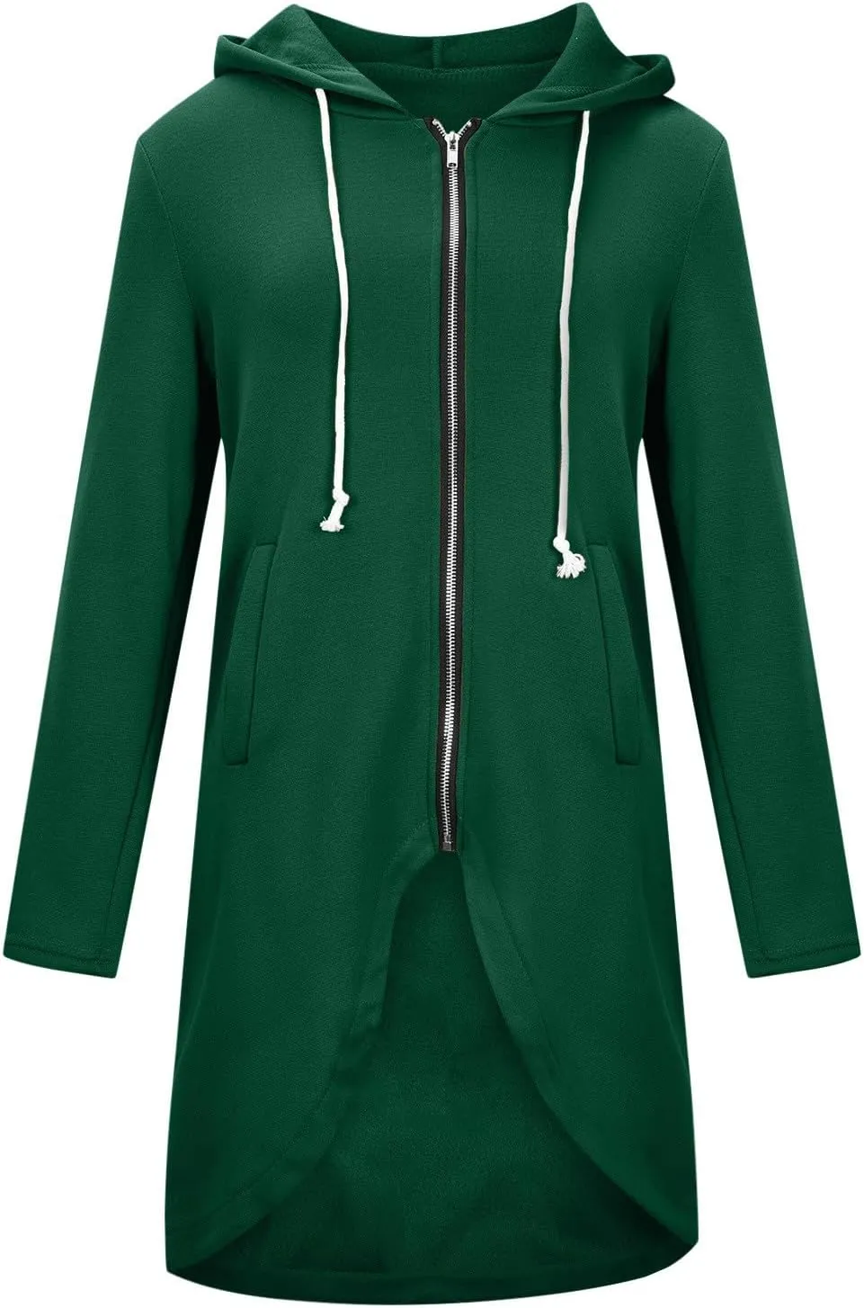 Ceboyel Women Zip Up Hoodies Zipper Long Hooded Jackets Solid Casual Tunic Sweatshirt Trendy Winter Outfits Clothes 2023