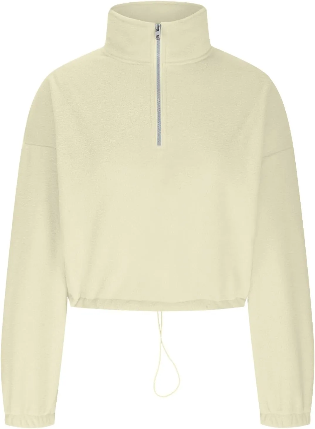 Ceboyel Womens Oversized Sweatshirt 2023 Half Zip Pullover Sweaters Drawstring Cropped Hoodie Trendy Y2K Teen Girls Clothes