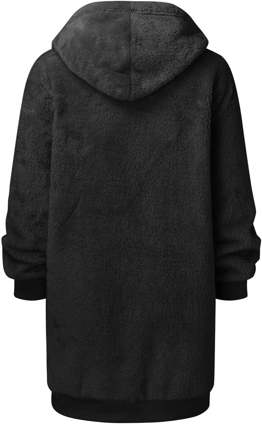 Ceboyel Womens Sherpa Fleece Lined Jackets Full Zip Up Oversized Hoodie Casual Sweatshirt Fall Winter Clothing 2023