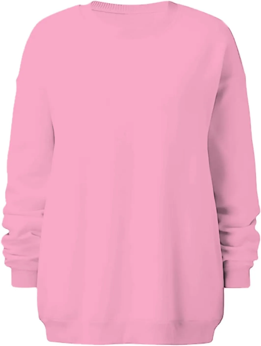 Ceboyel Womens Solid Color Crewneck Sweatshirt Oversized Comfort Pullover Sweater Trendy Fall Tops 2023 Fashion Outfits