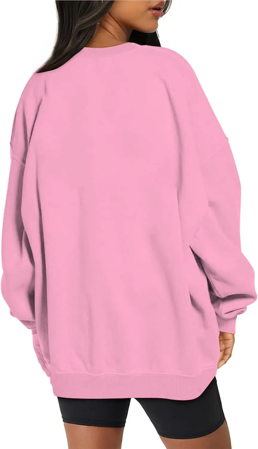 Ceboyel Womens Solid Color Crewneck Sweatshirt Oversized Comfort Pullover Sweater Trendy Fall Tops 2023 Fashion Outfits