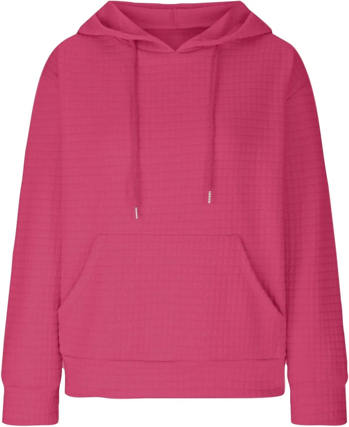 Ceboyel Womens Solid Color Cute Hoodie 2023 Waffle Knit Sweatshirts Comfort Sweater Tops Teen Girls Trendy Clothes 2023
