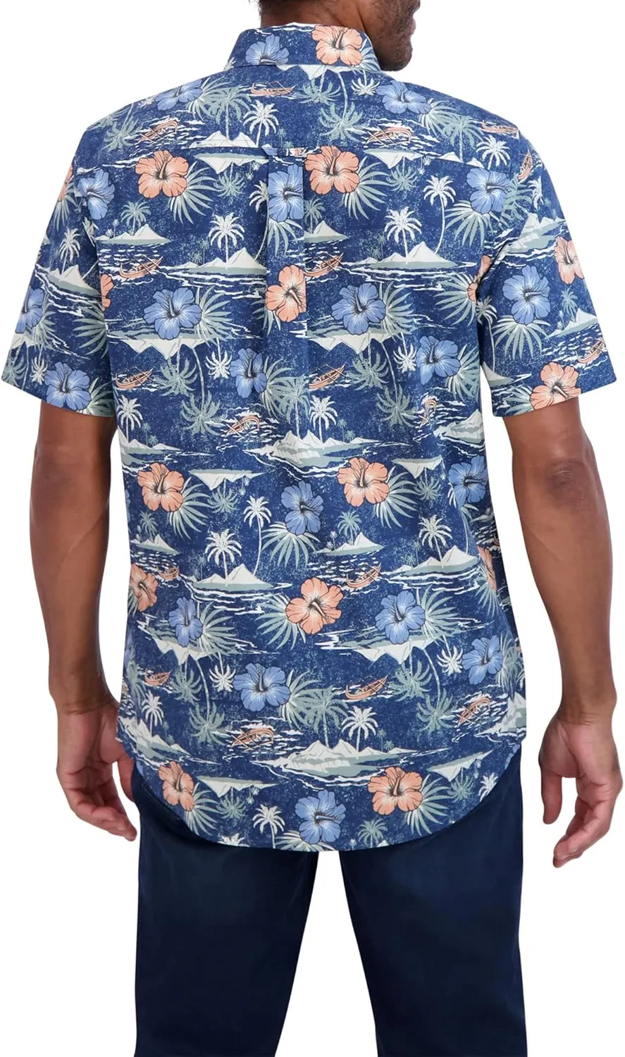 Chaps Men's Button-Down Shirt - Classic Woven Short Sleeve Formal Collared Shirt with Chest Pocket for Men (Sizes: S-XXL)