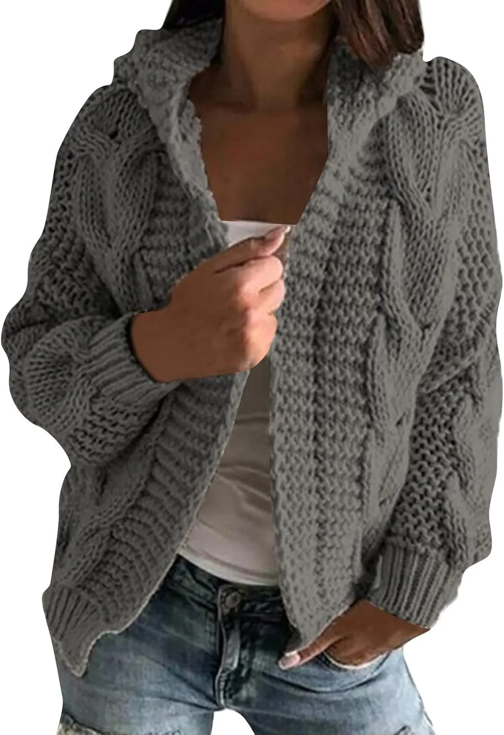 ChicCrate Womens Fashion Cardigan Sweater Soft Knit Open Front Casual Cardigan 2025 Fall Jackets Outfits Winter Clothes
