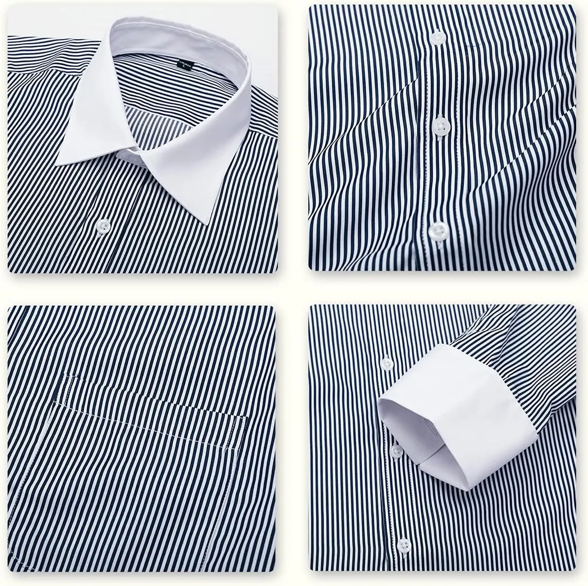 Cloudstyle Men's Dress Shirt Slim Fit Button Down Stripe Checked Shirt
