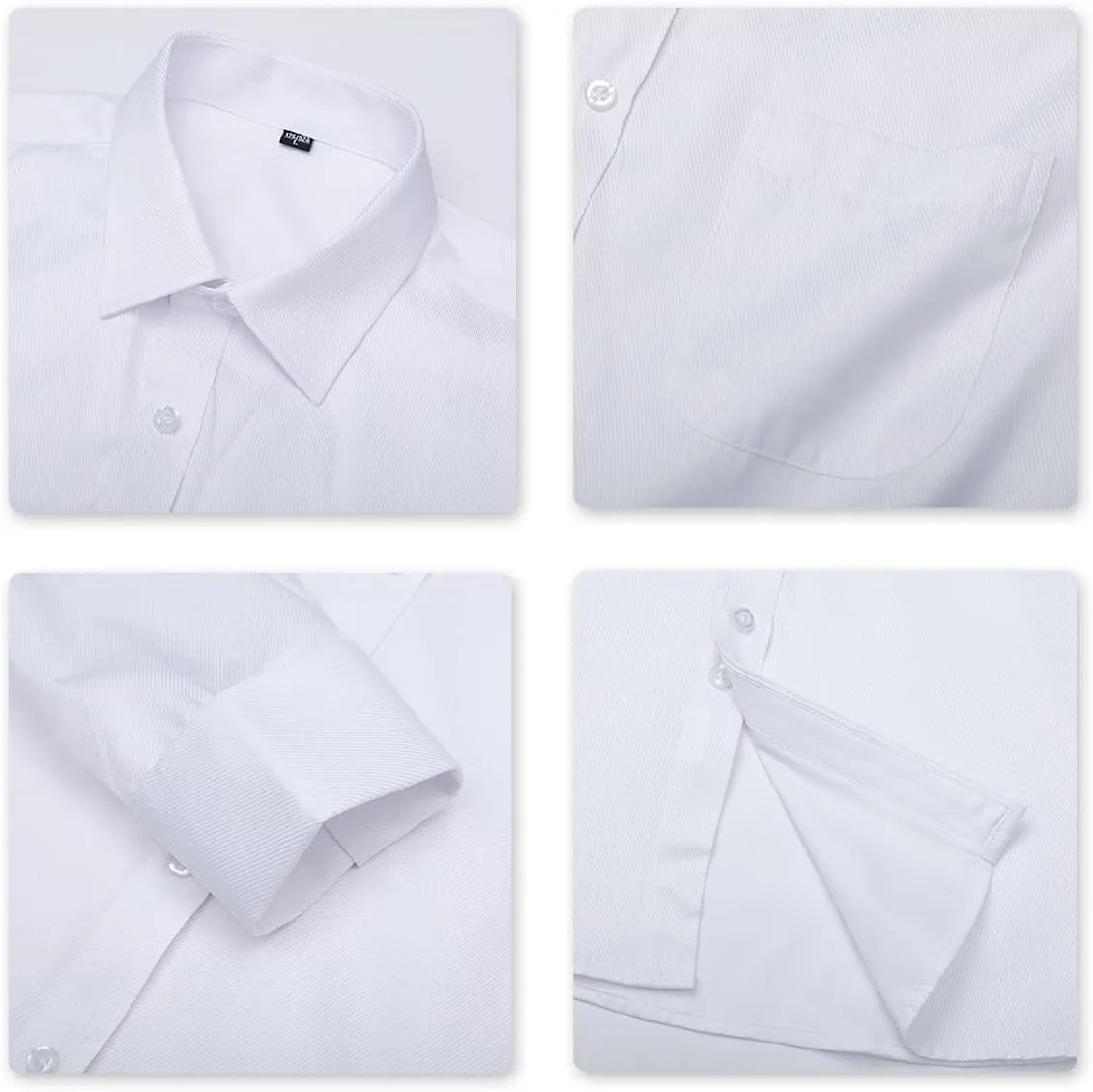 Cloudstyle Men's Dress Shirt Slim Fit Button Down Stripe Checked Shirt