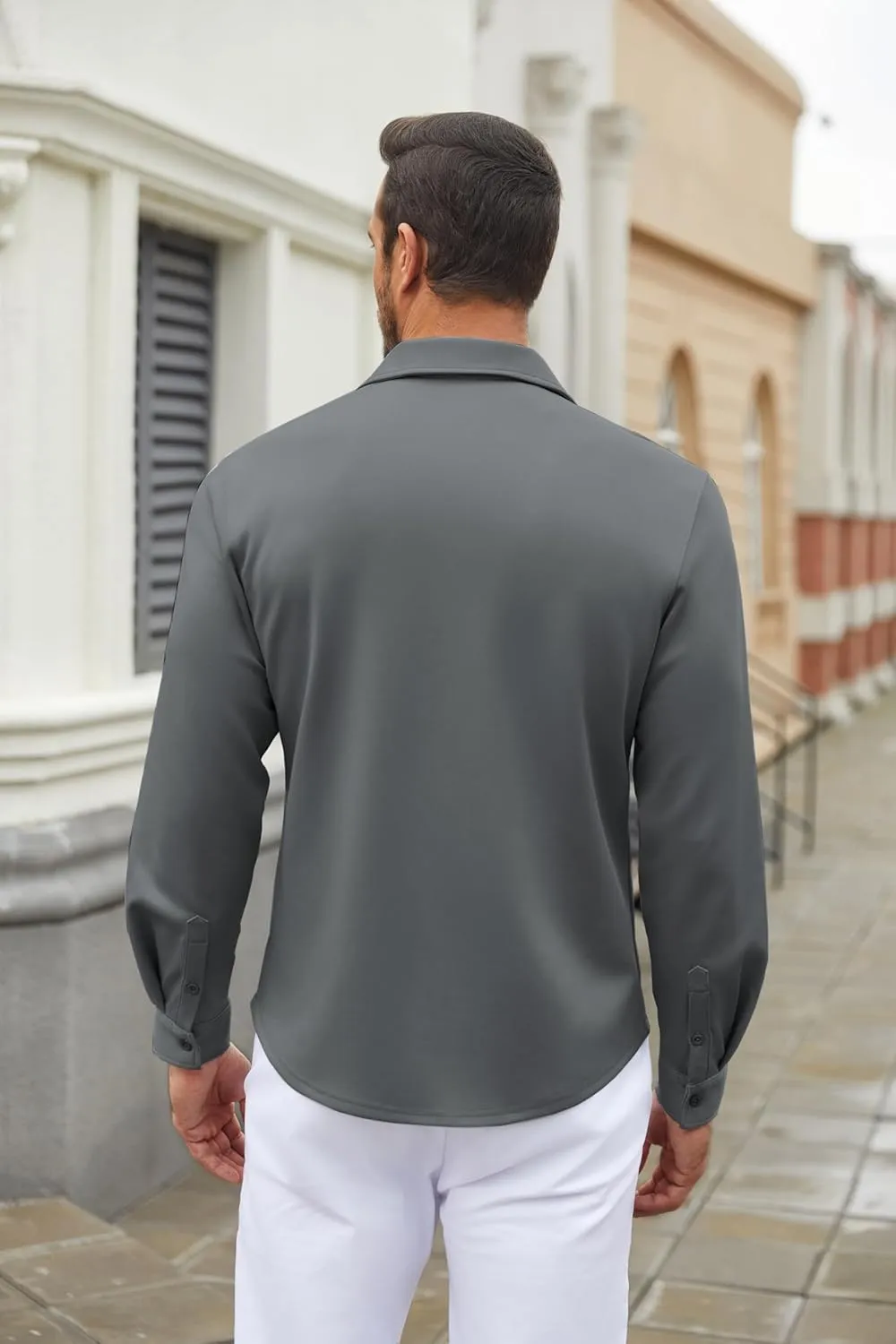 COOFANDY Men's Long Sleeve Wrinkle Free Shirt Casual Button Down Shirts Stretch Dress Shirt with Pocket