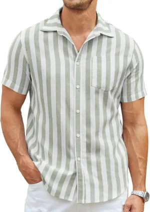 COOFANDY Men's Summer Beach Hawaiian Tropical Shirt Casual Short Sleeve Shirt