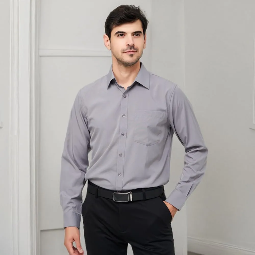 corfty Men Long Sleeve Dress Shirt - Regular Fit Stretch Free-Wrinkle Casual Button Down Shirt