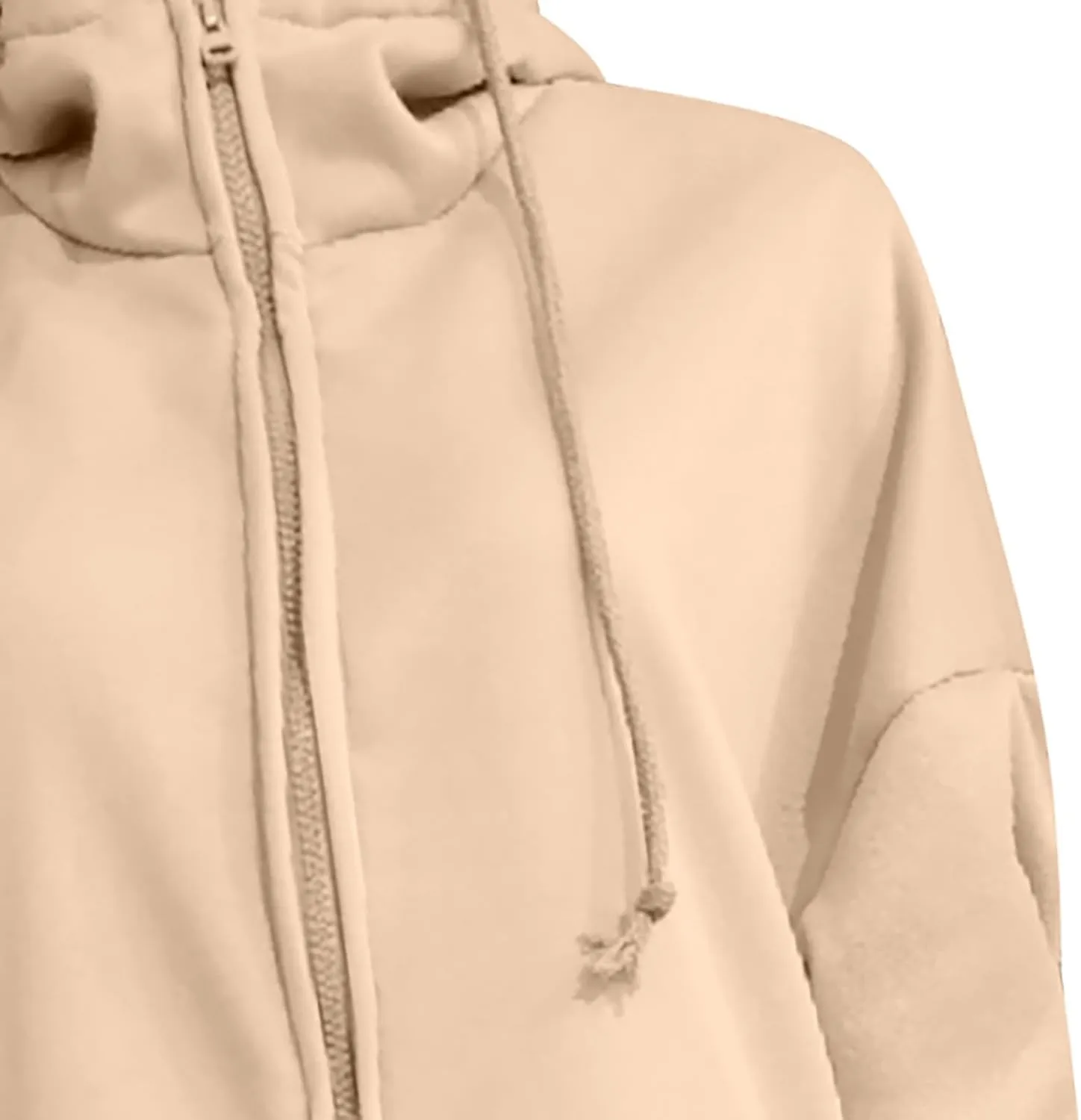 COTECRAM Women's Zip Up Hoodies Oversized Long Sleeve Fall Hooded Sweatshirts Casual Long Fleece Jacket Coats with Pockets