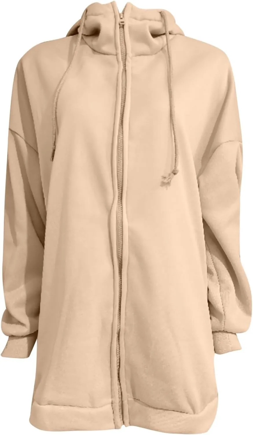 COTECRAM Women's Zip Up Hoodies Oversized Long Sleeve Fall Hooded Sweatshirts Casual Long Fleece Jacket Coats with Pockets