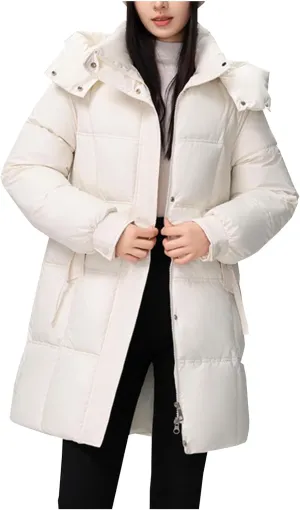 Cotton Padded Overcoat for Women Puffer Jacket Oversized Long Coats Winter Warm Lightweight Outwear with Pocket